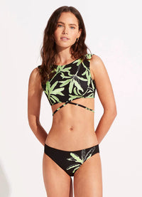 Seafolly Palm Paradise Hipster - Black Splash Swimwear Bikini Bottoms