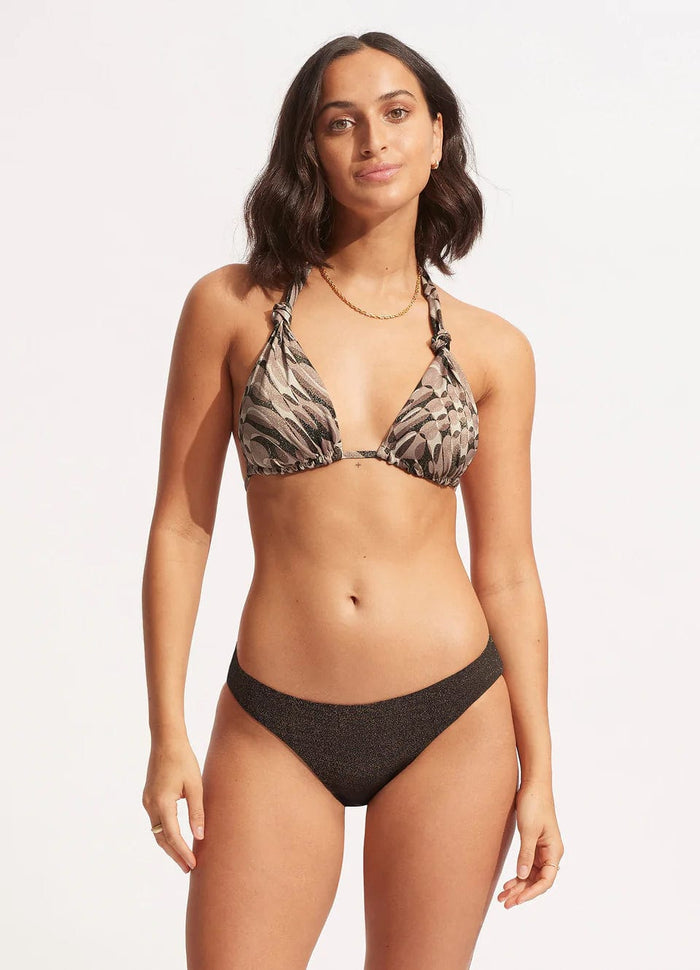 Seafolly Poolside Reversible Hipster - Sepia Splash Swimwear Bikini Bottoms