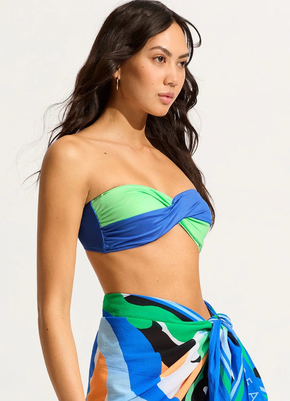 Seafolly Rio Sarong - Jade 55269-SG Seafolly Rio Sarong - Jade Splash Swimwear Kaftans & Cover Ups 9349623526414