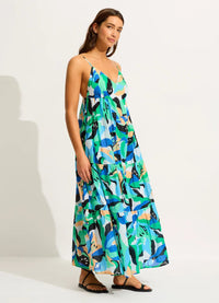 Seafolly Rio Tiered Midi Dress - Jade Seafolly Rio Tiered Midi Dress - Jade Splash Swimwear Dresses