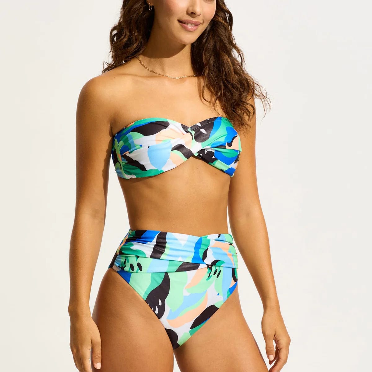 Seafolly Rio Twist Bandeau - Jade Seafolly Rio Twist Bandeau - Jade Splash Swimwear Bikini Tops