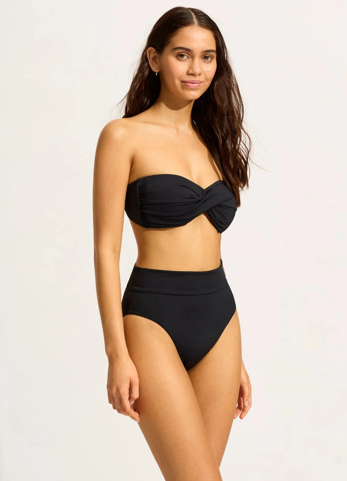 Seafolly S.Collective Twist Bandeau - Black S.Collective Twist Bandeau - Black Splash Swimwear Bikini Bottoms