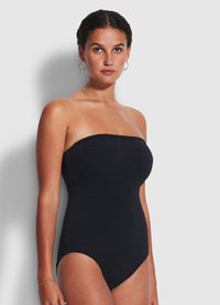 Seafolly Sea Dive DD Bandeau One Piece 11011DD861 Seafolly Sea Dive DD Bandeau One Piece Splash Swimwear Swim Dress, Tankini & One Piece 10 / Black 9349623071785