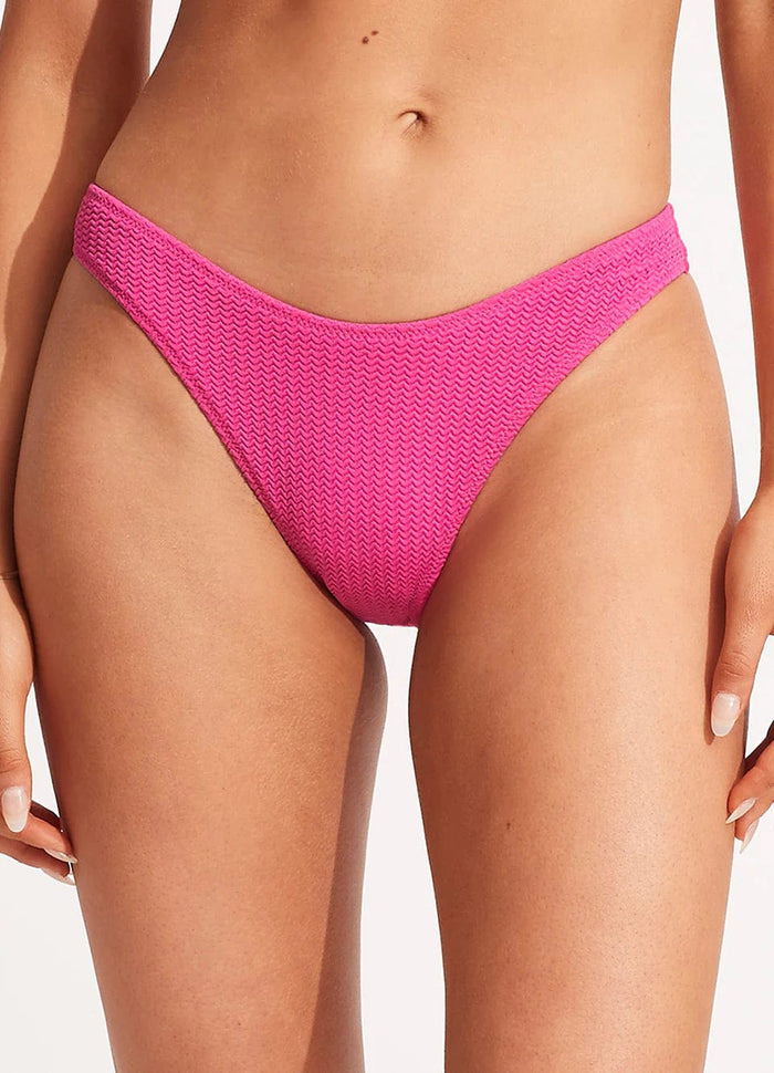 Seafolly Sea Dive High Cut Pant - Fuchsia Rose Shop Sea Dive High Cut Pant - Fuchsia Rose by Seafolly | Australian Swimwear Brands | Splash Swimwear Splash Swimwear Bikini Bottoms