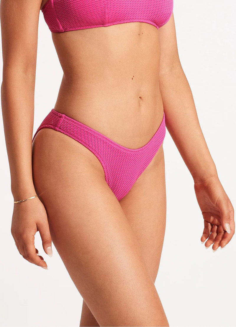 Seafolly Sea Dive High Cut Pant - Fuchsia Rose Shop Sea Dive High Cut Pant - Fuchsia Rose by Seafolly | Australian Swimwear Brands | Splash Swimwear Splash Swimwear Bikini Bottoms