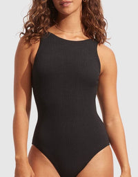 Sea Dive High Neck Maillot - Black - Seafolly - Splash Swimwear  - July22, One Pieces, Seafolly, Womens, womens swim - Splash Swimwear 