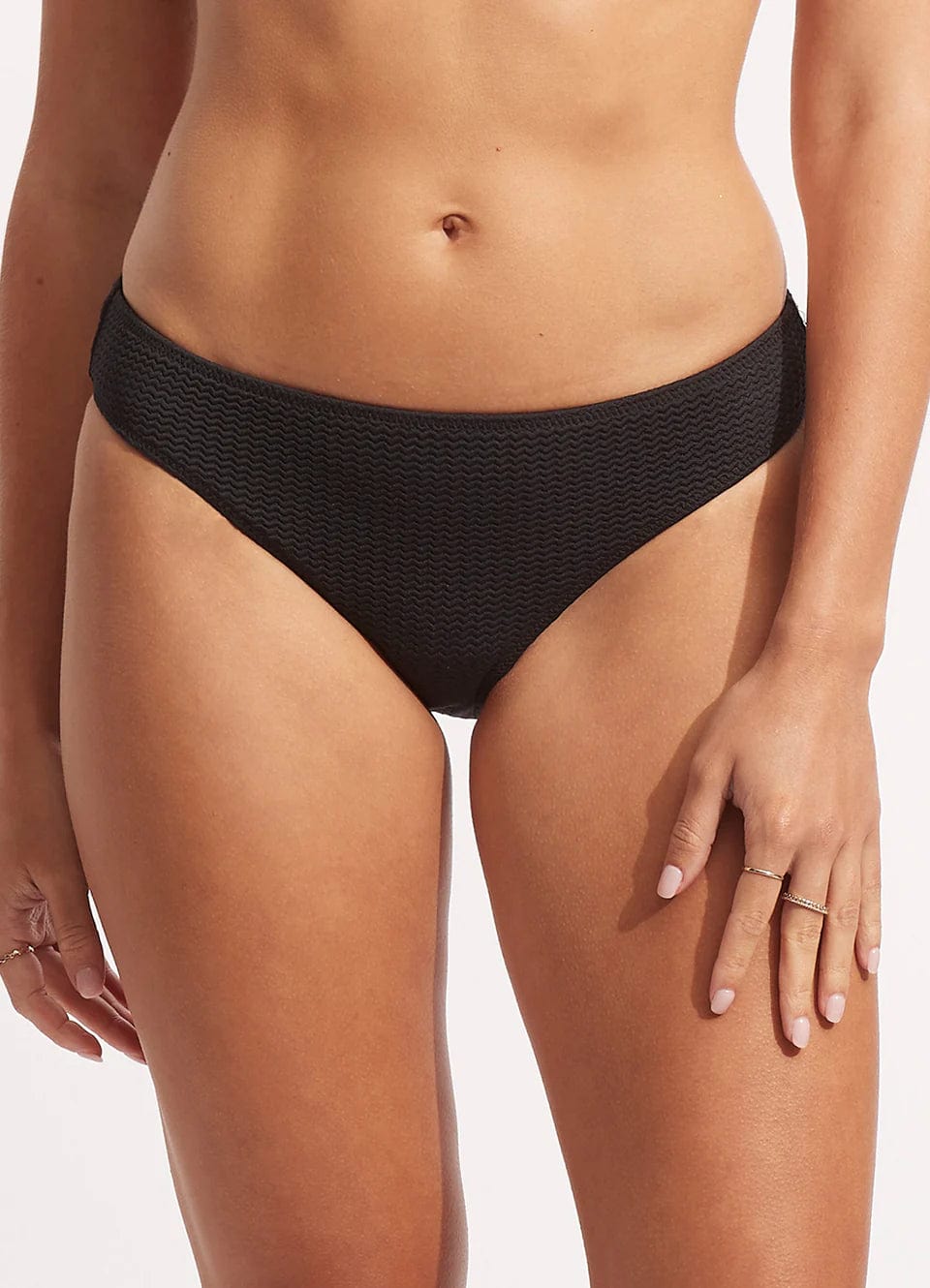 Seafolly Bikini Bottoms 40473-861 12 Sea Dive Hipster Bikini Bottom - Black