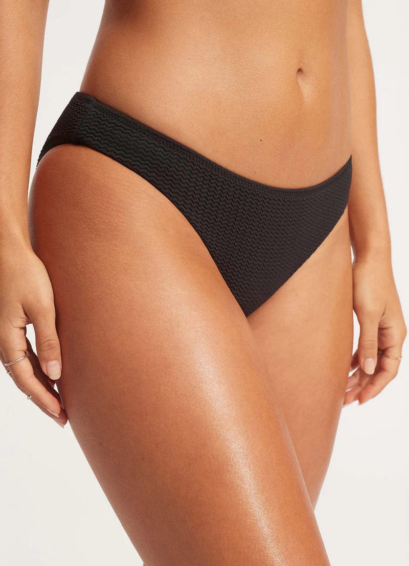 Seafolly Bikini Bottoms 40473-861 12 Sea Dive Hipster Bikini Bottom - Black