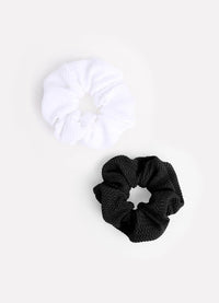 Seafolly Sea Dive Scrunchies 2/Pack 72096 Seafolly Sea Dive Scrunchies 2/Pack Splash Swimwear Accessories Black/ White 9349623326731