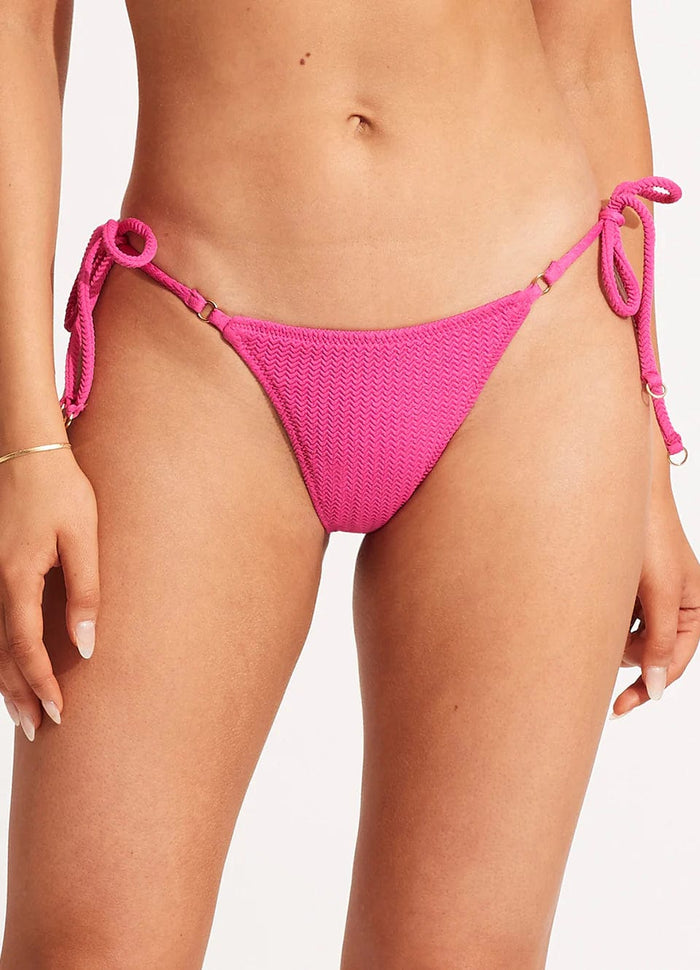 Seafolly Sea Dive Tie Side Rio Pant - Fuchsia Rose Shop Sea Dive Tie Side Rio Pant - Fuchsia Rose by Seafolly | Australian Swimwear Brands | Splash Swimwear Splash Swimwear Bikini Bottoms