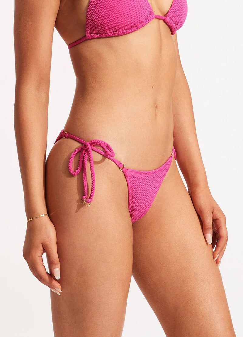 Seafolly Sea Dive Tie Side Rio Pant - Fuchsia Rose Shop Sea Dive Tie Side Rio Pant - Fuchsia Rose by Seafolly | Australian Swimwear Brands | Splash Swimwear Splash Swimwear Bikini Bottoms