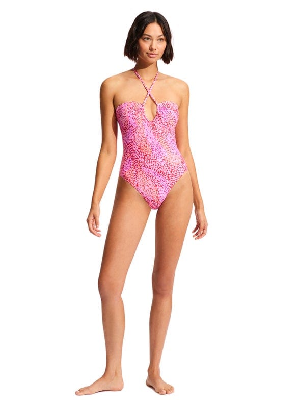 Seafolly Sea Skin Bandeau One Piece - Fuchsia Rose Shop Sea Skin Bandeau One Piece - Fuchsia Rose by Seafolly | Australian Swimwear Brands | Splash Swimwear Splash Swimwear Swim Dress, Tankini & One Piece