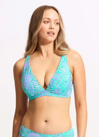 Seafolly Sea Skin DD Fixed Tri Bikini Top - Vivid Green Shop Sea Skin DD Fixed Tri Bikini Top - Vivid Green by Seafolly | Australian Swimwear Brands | Splash Swimwear Splash Swimwear Bikini Tops