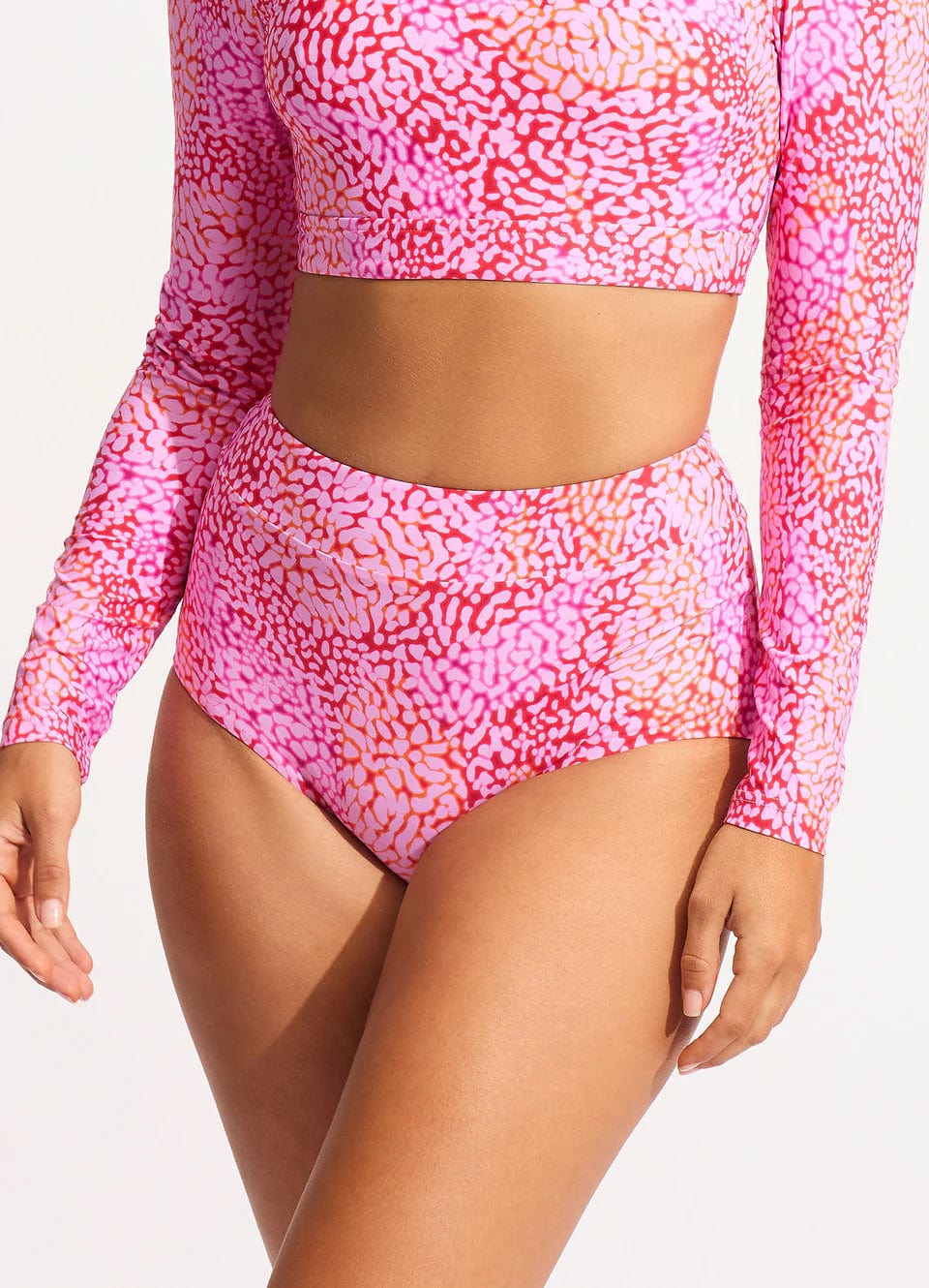 Seafolly Sea Skin High Waisted Pant - Fuchsia Rose Shop Sea Skin High Waisted Pant - Fuchsia Rose by Seafolly | Australian Swimwear Brands | Splash Swimwear Splash Swimwear Bikini Bottoms