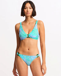 Sea Skin Longline Triangle Bikini Top - Vivid Green - Seafolly - Splash Swimwear  - Bikini Tops, June23, Seafolly, Womens, womens swim - Splash Swimwear 