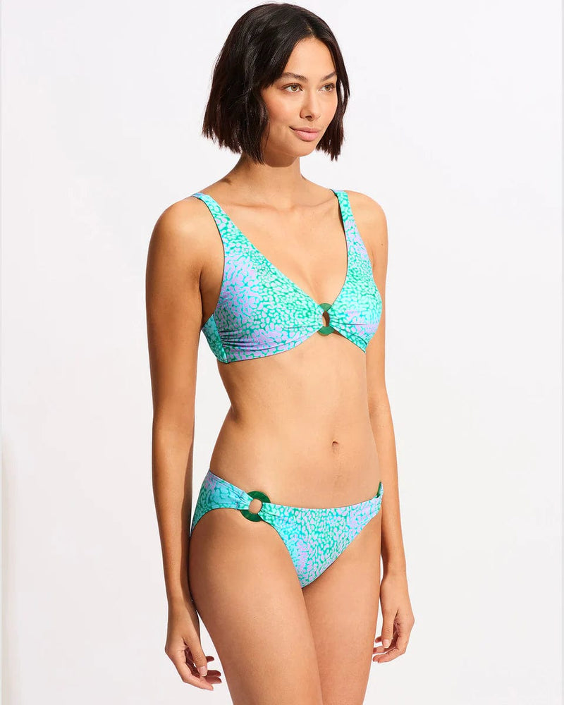 Seafolly Sea Skin Longline Triangle Bikini Top - Vivid Green Shop Sea Skin Longline Triangle Bikini Top - Vivid Green by Seafolly | Australian Swimwear Brands | Splash Swimwear Splash Swimwear Bikini Tops