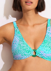 Sea Skin Longline Triangle Bikini Top - Vivid Green - Seafolly - Splash Swimwear  - Bikini Tops, June23, Seafolly, Womens, womens swim - Splash Swimwear 