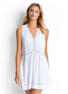 Seafolly Seafolly Beach Basics Ladder Detail Dress 52931-DR Seafolly Beach Basics Ladder Detail Dress Splash Swimwear Dresses White / XS 9349623427360