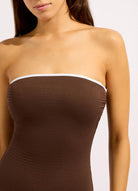 Seafolly Seafolly Beach Bound DD Bandeau One Piece - Dark Chocolate Seafolly Beach Bound DD Bandeau One Piece - Dark Chocolate Splash Swimwear One Pieces