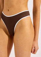 Seafolly Seafolly Beach Bound High Leg Pant - Dark Chocolate Seafolly Beach Bound High Leg Pant | Australia Splash Swimwear Bikini Bottoms