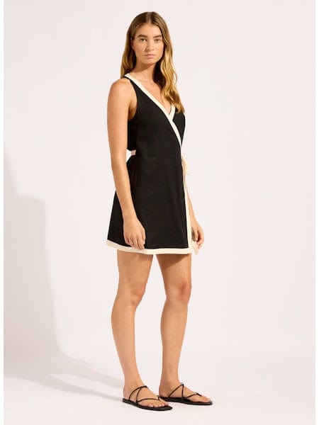 Seafolly Seafolly Beach Bound Mini Wrap Dress - Black Seafolly Beach Bound Mini Wrap Dress - Black Splash Swimwear