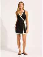Seafolly Seafolly Beach Bound Mini Wrap Dress - Black Seafolly Beach Bound Mini Wrap Dress - Black Splash Swimwear