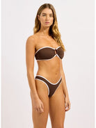 Seafolly Seafolly Beach Bound Ring Front Bandeau - Dark Chocolate Seafolly Beach Bound Ring Front Bandeau - Dark Chocolate Splash Swimwear