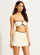 Seafolly Seafolly Beach Bound Ring Front Bandeau & Hipster Pant Bikini Set - Ecru Seafolly Beach Bound Ring Front Bandeau & Hipster Pant Bikini Set - Ecru Splash Swimwear Bikini Set