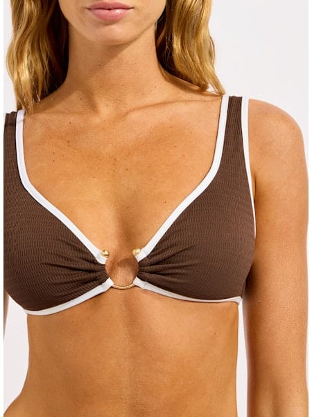 Seafolly Seafolly Beach Bound Ring Front Tank - Dark Chocolate Seafolly Beach Bound Ring Front Tank - Dark Chocolate Splash Swimwear