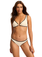 Seafolly Seafolly Beach Bound Ring Front Tank & Scoop High Cut Rio Bikini Set - Ecru Seafolly Beach Bound Ring Front Tank & Scoop High Cut Rio Bikini Set - Ecru Splash Swimwear Bikini Set