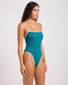 Seafolly Seafolly Beach Bound Square Neck One Piece - Deep Teal Seafolly Beach Bound Square Neck One Piece - Deep Teal Splash Swimwear