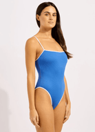 Seafolly Seafolly Beach Bound Square Neck One Piece - Sapphire Seafolly Beach Bound Square Neck One Piece - Sapphire Splash Swimwear One Pieces