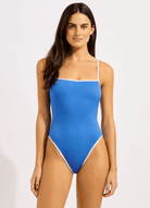 Seafolly Seafolly Beach Bound Square Neck One Piece - Sapphire Seafolly Beach Bound Square Neck One Piece - Sapphire Splash Swimwear One Pieces