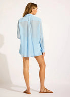 Seafolly Seafolly Breeze Beach Shirt - Powder Blue Seafolly Breeze Beach Shirt - Powder Blue Splash Swimwear Kaftans & Cover Ups