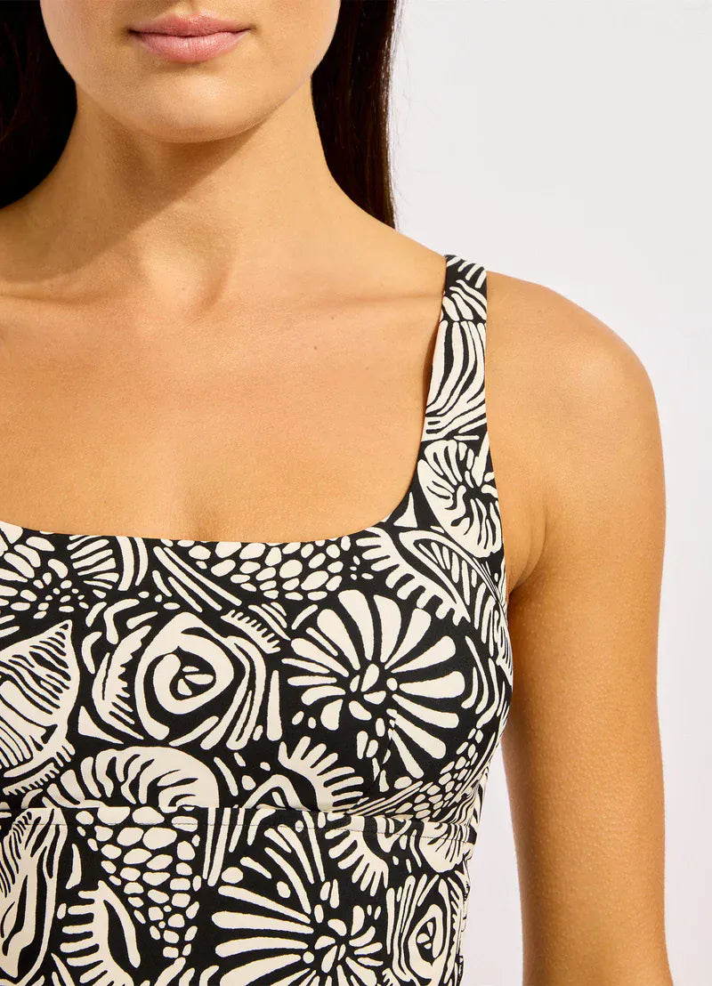 Seafolly Seafolly C Shells Square Neck Tankini - Black Seafolly C Shells Square Neck Tankini - Black Splash Swimwear
