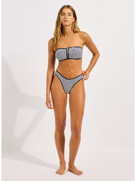 Seafolly Seafolly Clubhouse Zip Front Bandeau - Black Seafolly Clubhouse Zip Front Bandeau - Black Splash Swimwear Bikini Tops