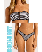 Seafolly Seafolly Clubhouse Zip Front Bandeau & Scoop High Cut Rio Bikini Set - Black 30467-281+40707-281-10 Seafolly Clubhouse Zip Front Bandeau & Scoop High Cut Rio Bikini Set - Black Splash Swimwear Bikini Set 10 48698481001305