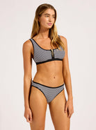 Seafolly Seafolly Clubhouse Zip Front Tank & Hipster Pant Bikini Set - Black 31549-281+40316-281-6 Seafolly Clubhouse Zip Front Tank & Hipster Pant Bikini Set - Black Splash Swimwear Bikini Set 6 48811591066841