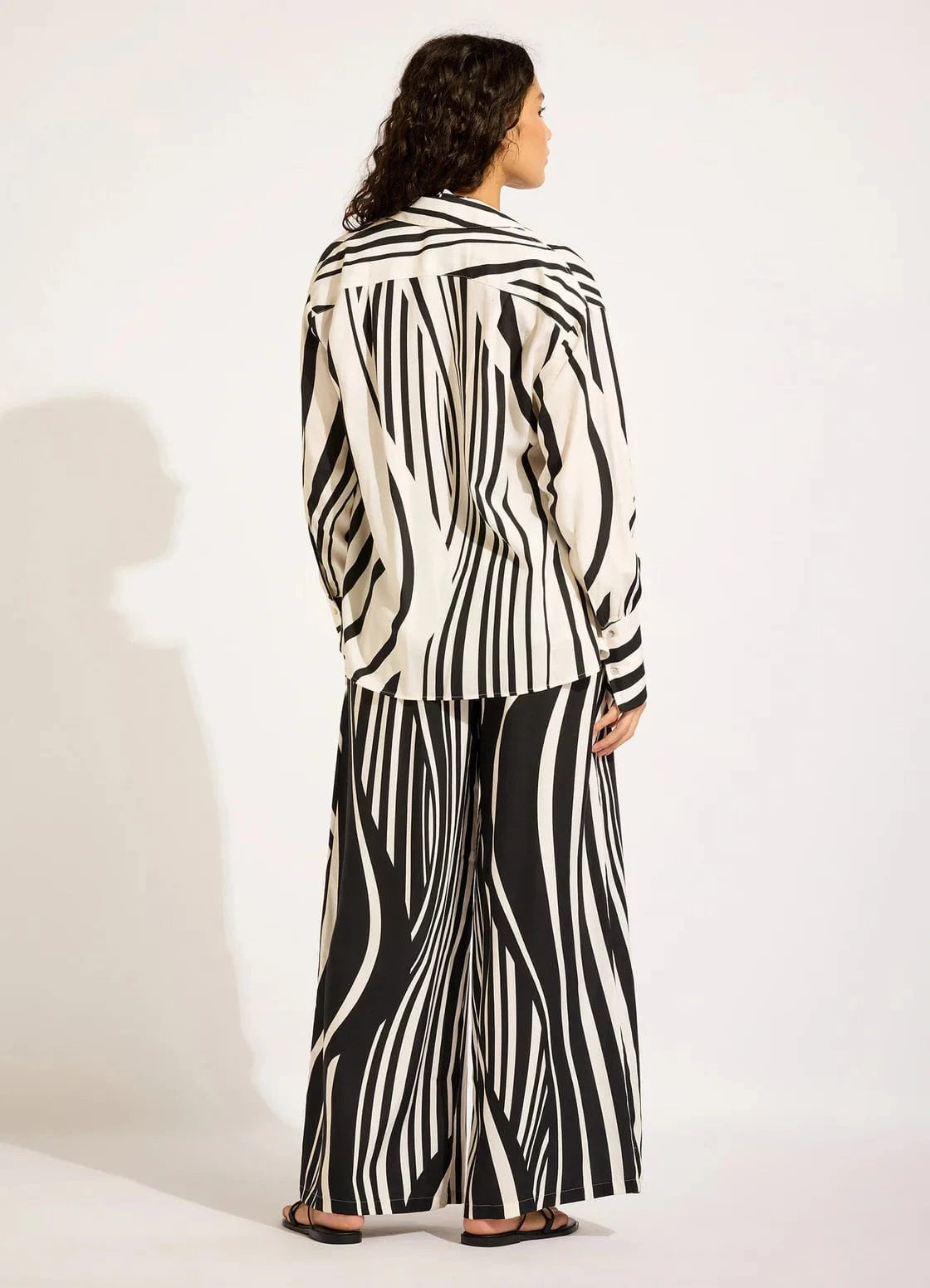 Seafolly Seafolly Coastline Drawcord Wide Leg Pant - Black Seafolly Coastline Drawcord Wide Leg Pant - Black Splash Swimwear