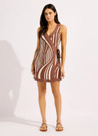 Seafolly Seafolly Coastline Mini Wrap Dress - Cocoa Seafolly Coastline Mini Wrap Dress - Cocoa Splash Swimwear Dresses