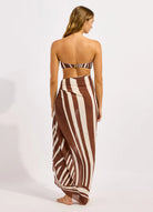 Seafolly Seafolly Coastline Sarong - Cocoa 55539-SG Seafolly Coastline Sarong - Cocoa Splash Swimwear Sarongs 1000029797