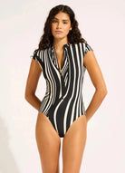 Seafolly Seafolly Coastline Zip Front One Piece - Black Seafolly Coastline Zip Front One Piece - Black Splash Swimwear