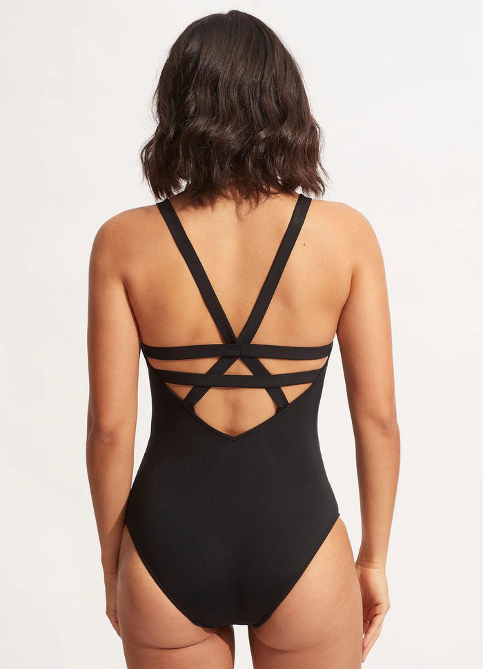 Seafolly Seafolly Collective Deep V One Piece - Black Seafolly Collective Deep V One Piece - Black Splash Swimwear One Pieces