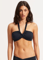 Seafolly Seafolly Collective Halter Bandeau - True Navy Seafolly Collective Halter Bandeau - True Navy Splash Swimwear Bikini Tops
