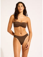 Seafolly Seafolly Collective High Leg Ruched Side Bikini Bottom- Dark Chocolate Seafolly Collective High Leg Ruched Side Bikini Bottom- Dark Chocolate Splash Swimwear Bikini Bottoms