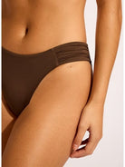 Seafolly Seafolly Collective High Leg Ruched Side Bikini Bottom- Dark Chocolate Seafolly Collective High Leg Ruched Side Bikini Bottom- Dark Chocolate Splash Swimwear Bikini Bottoms