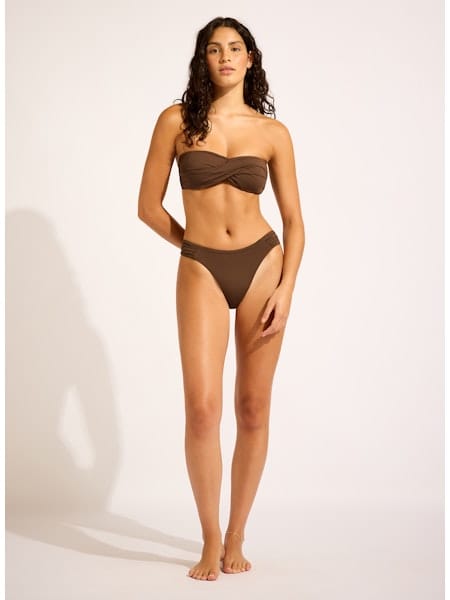 Seafolly Seafolly Collective High Leg Ruched Side Bikini Bottom- Dark Chocolate Seafolly Collective High Leg Ruched Side Bikini Bottom- Dark Chocolate Splash Swimwear Bikini Bottoms
