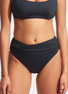 Seafolly Seafolly Collective High Waist Wrap Front 40643-942 Seafolly Collective High Waist Wrap Front Splash Swimwear Bikini Bottoms True Navy / 8 9349623117049