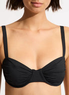 Seafolly Seafolly Collective Ruched Underwire Bikini Top - Black Seafolly Collective Ruched Underwire Bikini Top - Black Splash Swimwear