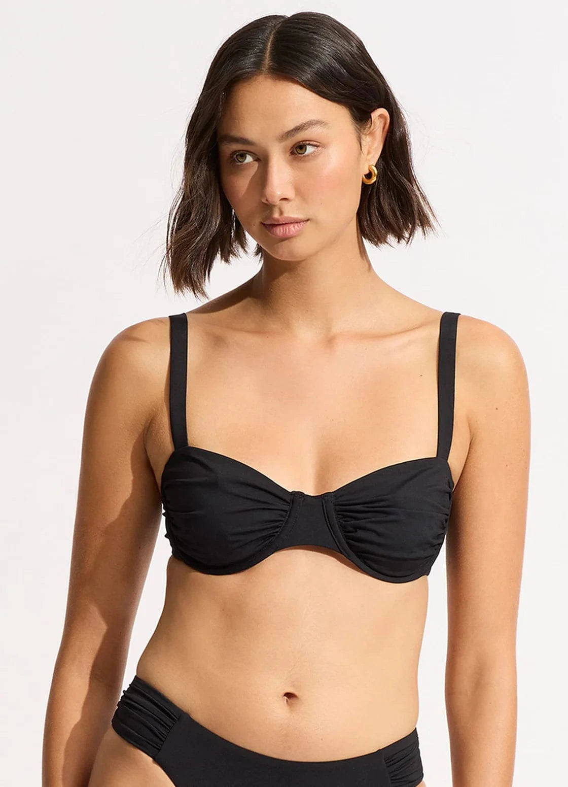 Seafolly Seafolly Collective Ruched Underwire Bikini Top - Black Seafolly Collective Ruched Underwire Bikini Top - Black Splash Swimwear